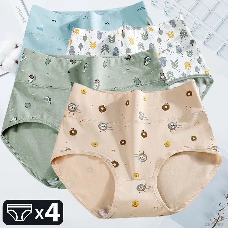 Women's Underwear Cotton High Waist Panties Female Abdominal Briefs Girls Graphene Antibacterial Underpant Ladies Sexy Lingeries