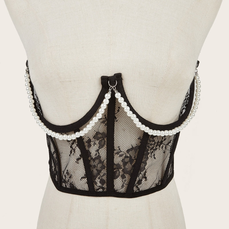 Girl Casual Shirt Dress Waist Corset Lace Pattern Corset for Nightclub Lingeries M6CD