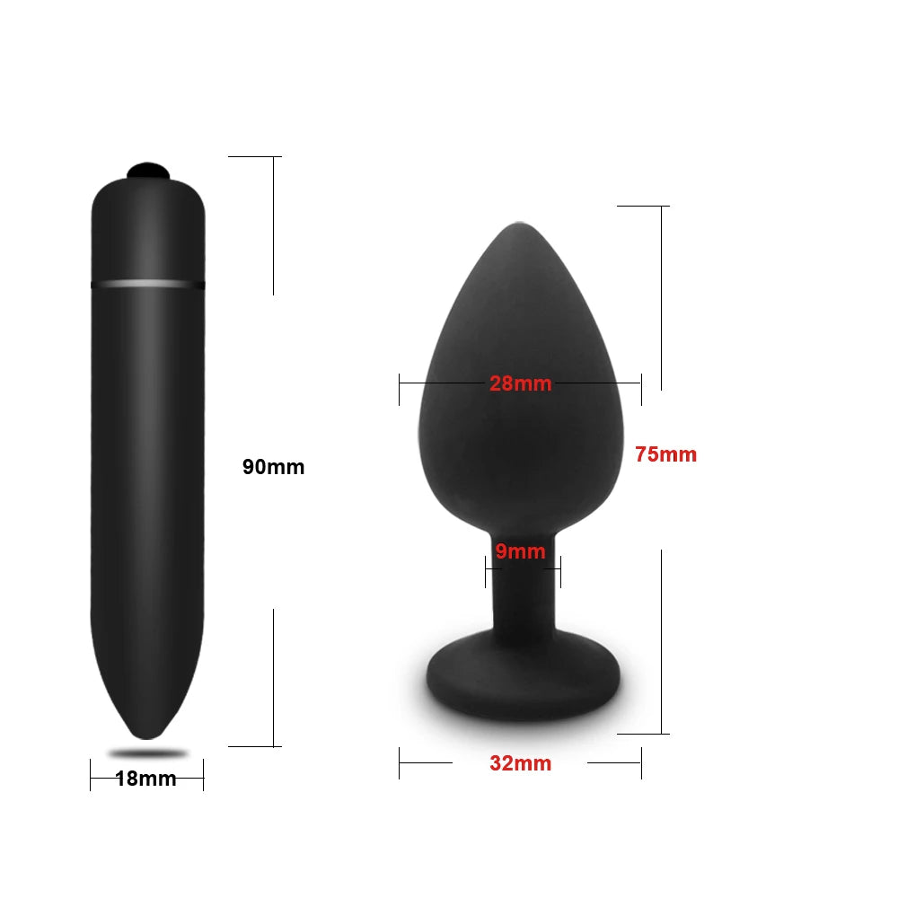 4pcs Soft Silicone Anal Plug Mini Erotic Bullet Vibrator Butt Plug Sex Toy for Men Women Gay Couples Anal Stimulator