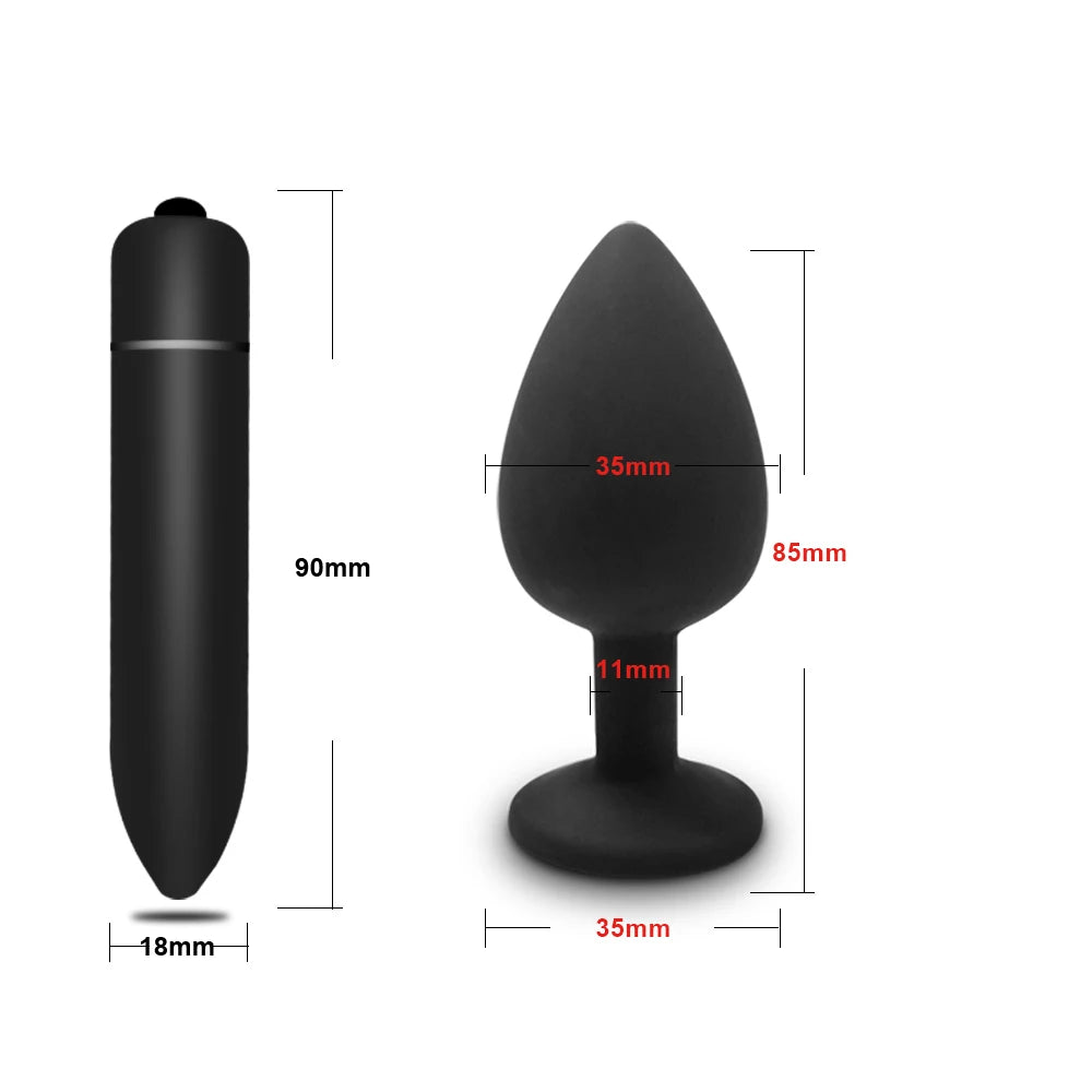 4pcs Soft Silicone Anal Plug Mini Erotic Bullet Vibrator Butt Plug Sex Toy for Men Women Gay Couples Anal Stimulator
