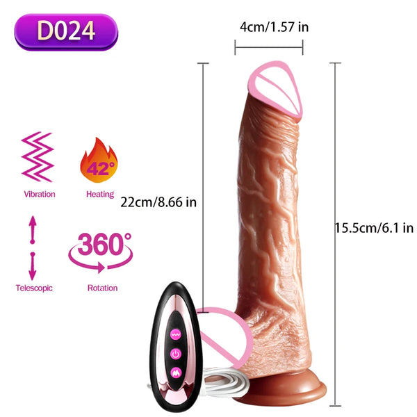 Wireless Vibrator Telescopic Dildos For Women Big Dildo Vibrador Heating Skin Feeling Dick Realistic Penis Large falos Silicone