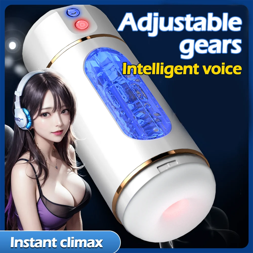 Men's Penis Trainer Male Masturbator Simulation Channel Sexy Moaning Stimulate Vibrator Adult Sexy Sex Toy For Men Pocket Pussy