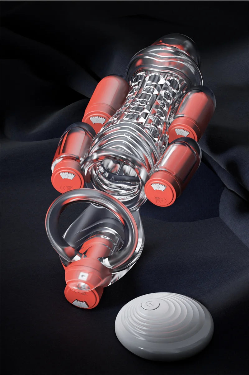 Male Powerful Penis Trainer Glans Stimulation Massager 6 motors Penis Vibrators Bullet Masturbator Delayed Ejaculation Trainer