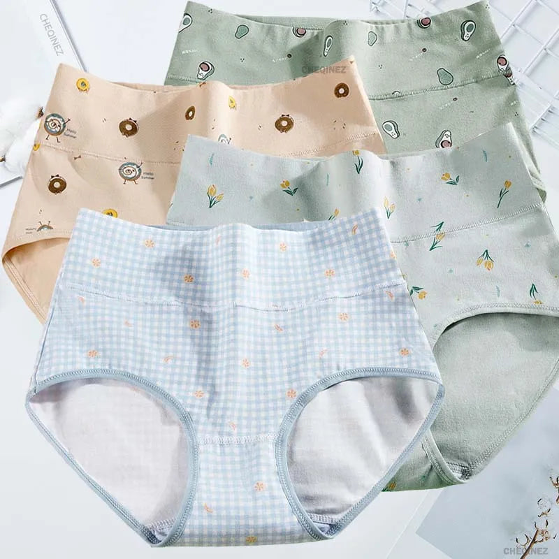 Women's Underwear Cotton High Waist Panties Female Abdominal Briefs Girls Graphene Antibacterial Underpant Ladies Sexy Lingeries