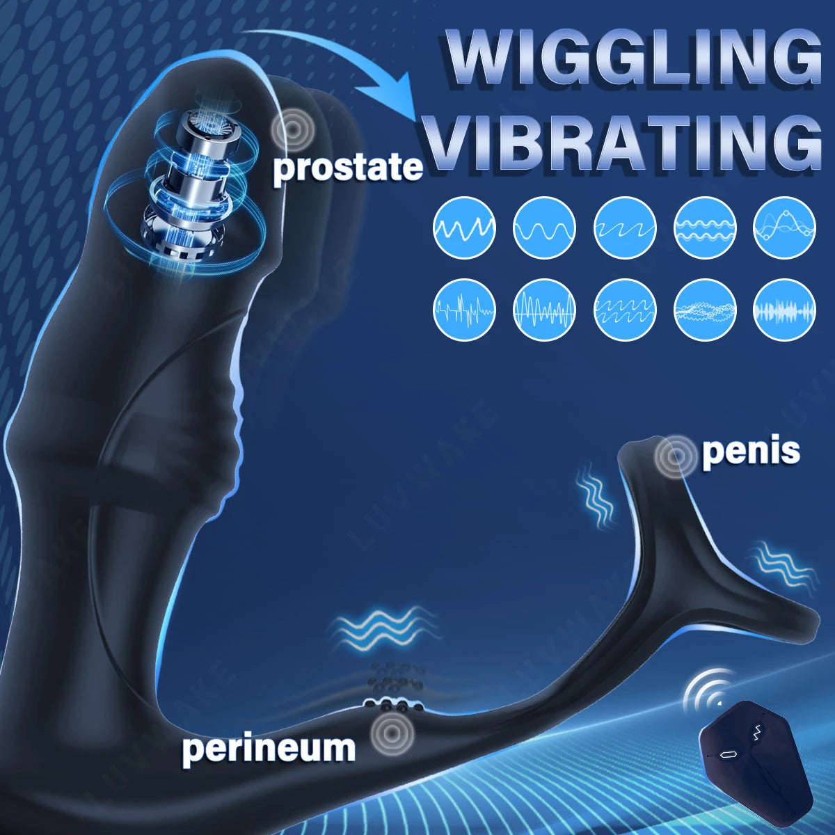 Penis Ring Cock Ring Dick Sleeve Male Prostate Massager Silicone Male Masturbator Male Anal Vibrator Adult Sex Toy for Men
