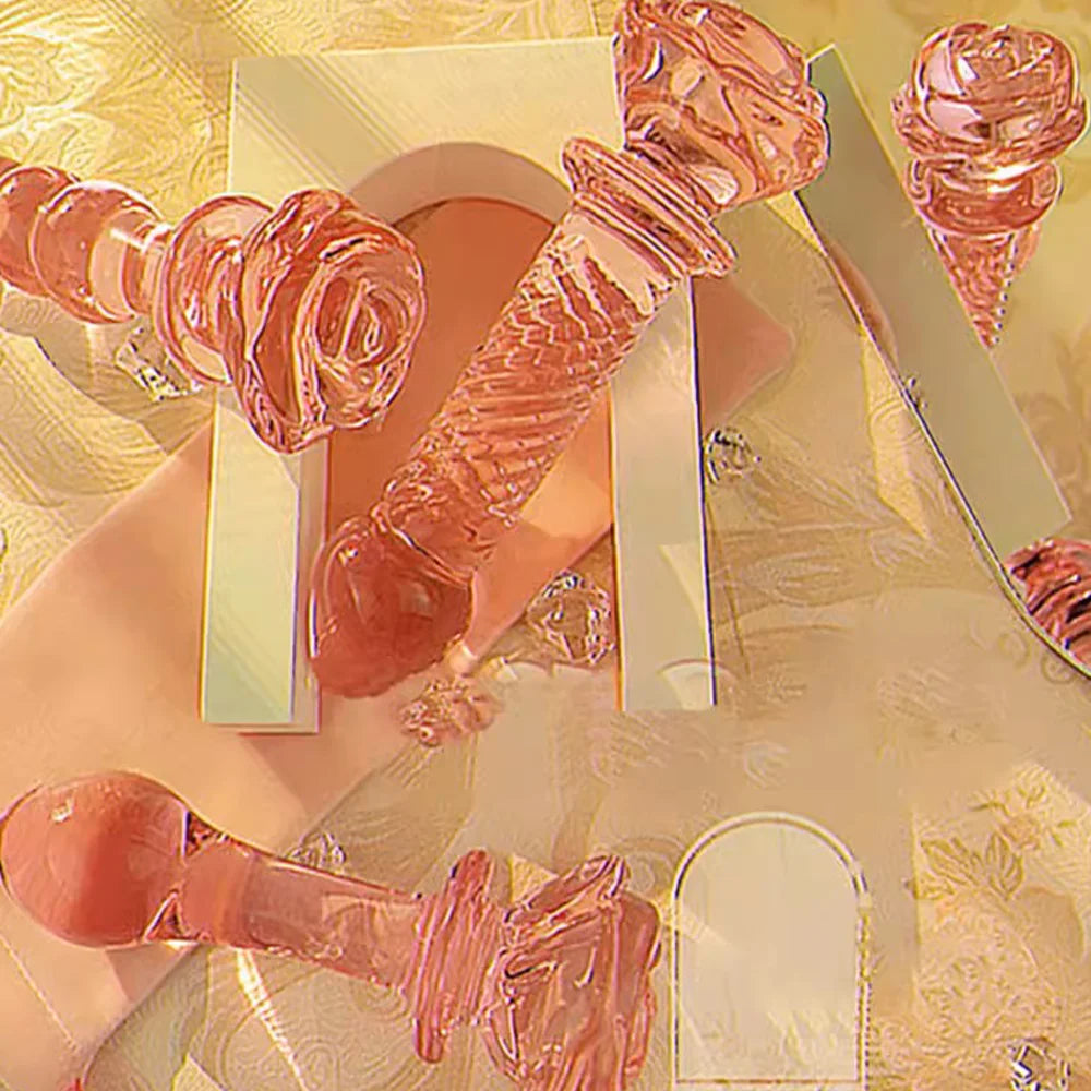 Sex Toy for Women Glass Anal Dildos Long Anal Plug Pink Glass Butt Plug Smooth But Plug Women Masturbation Dildos Female Sex Toy