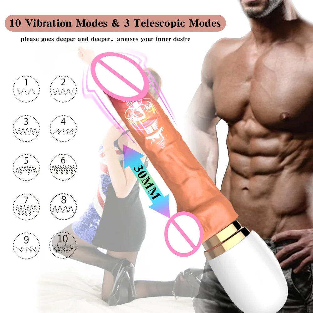 Adult Toy for Women Thrusting Dildo Telescopic Vibrator Sex Machine G Spot Vagina Stimulation Vagina Massager Sex Toy for Women 