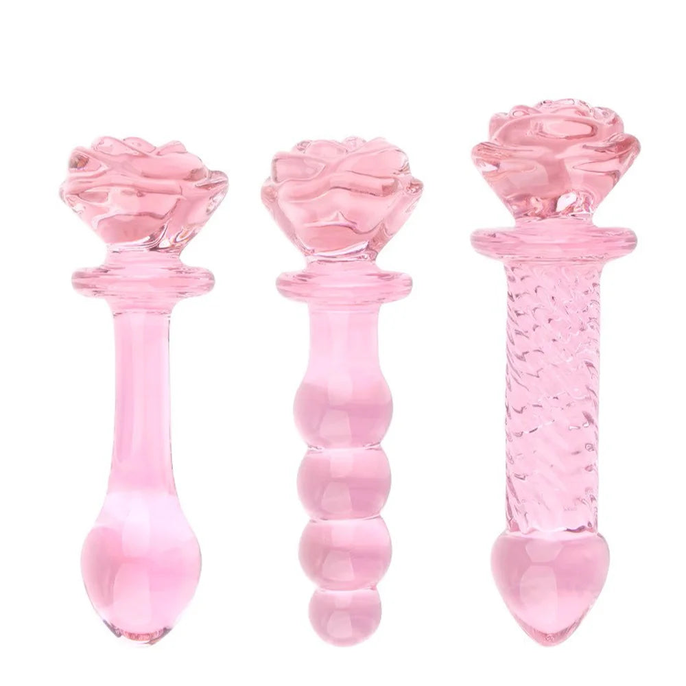 Sex Toy for Women Glass Anal Dildos Long Anal Plug Pink Glass Butt Plug Smooth But Plug Women Masturbation Dildos Female Sex Toy