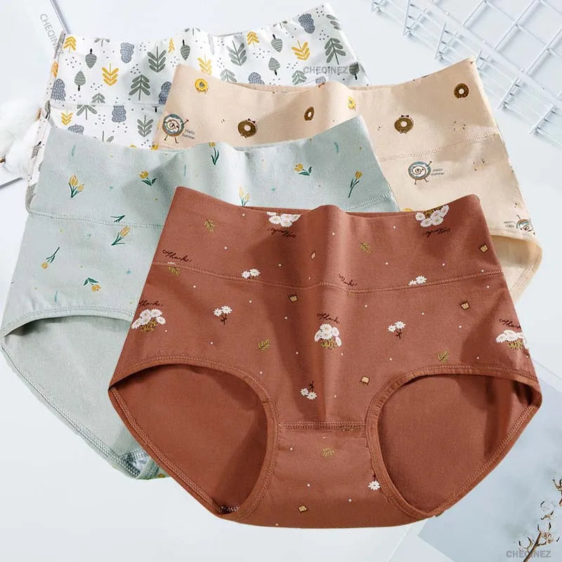Women's Underwear Cotton High Waist Panties Female Abdominal Briefs Girls Graphene Antibacterial Underpant Ladies Sexy Lingeries