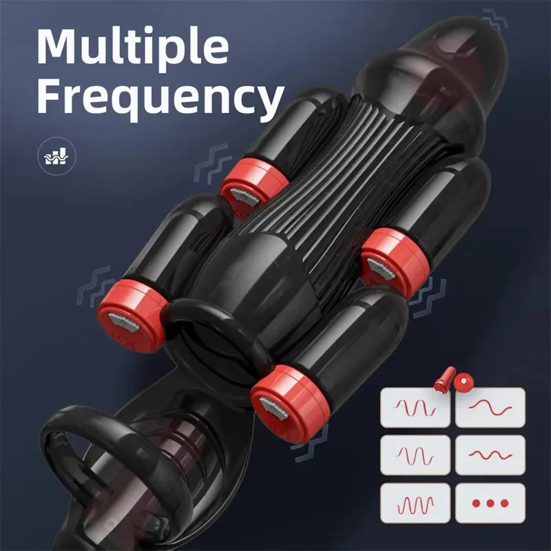 Male Powerful Penis Trainer Glans Stimulation Massager 6 motors Penis Vibrators Bullet Masturbator Delayed Ejaculation Trainer
