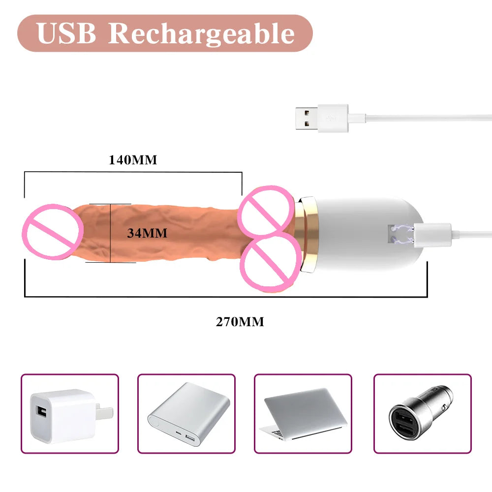 Adult Toy for Women Thrusting Dildo Telescopic Vibrator Sex Machine G Spot Vagina Stimulation Vagina Massager Sex Toy for Women 