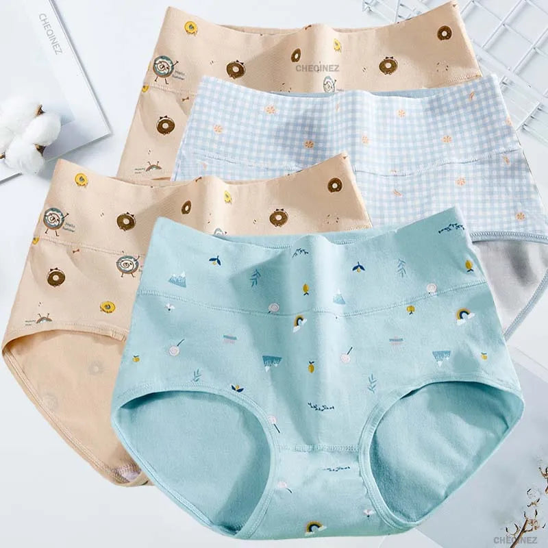 Women's Underwear Cotton High Waist Panties Female Abdominal Briefs Girls Graphene Antibacterial Underpant Ladies Sexy Lingeries