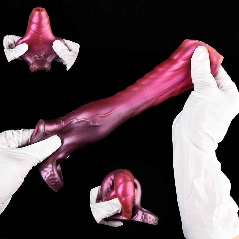 YOCY Silicone Penis Sleeve S,M,L Size Open-ended Animal Dildo Sheath Texture Massager Sex Toy For Men Women