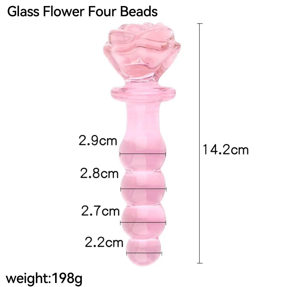 Sex Toy for Women Glass Anal Dildos Long Anal Plug Pink Glass Butt Plug Smooth But Plug Women Masturbation Dildos Female Sex Toy