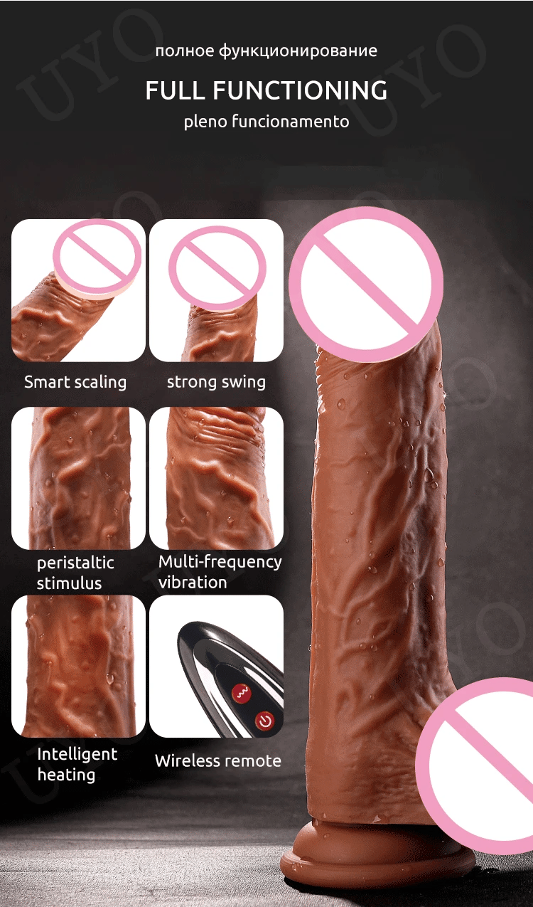 realistic big dildo vibrator penis telescopic swing heating silicone dildos female remote control vibrators for women UYO