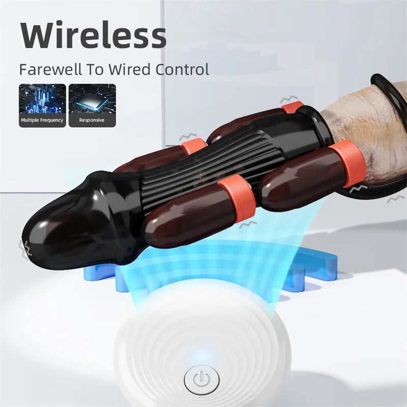 Glans Vibrators Powerful Penis Training Device 6 Vibrators Penis Sleeve Male Masturbator Penis Stimulator Delay Ejaculation