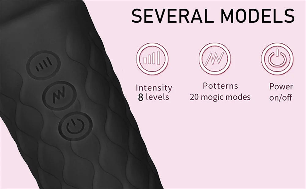20 Pulsating Patterns and 8 Fierce Speeds Rechargeable Silicone Vibrator Sex Toy Wand Massager Clitoris Stimulator Vibrators