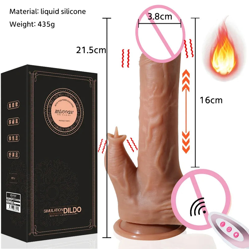 realistic big dildo vibrator penis telescopic swing heating silicone dildos female remote control vibrators for women UYO