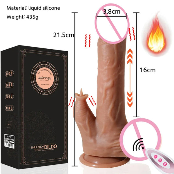 realistic big dildo vibrator penis telescopic swing heating silicone dildos female remote control vibrators for women UYO