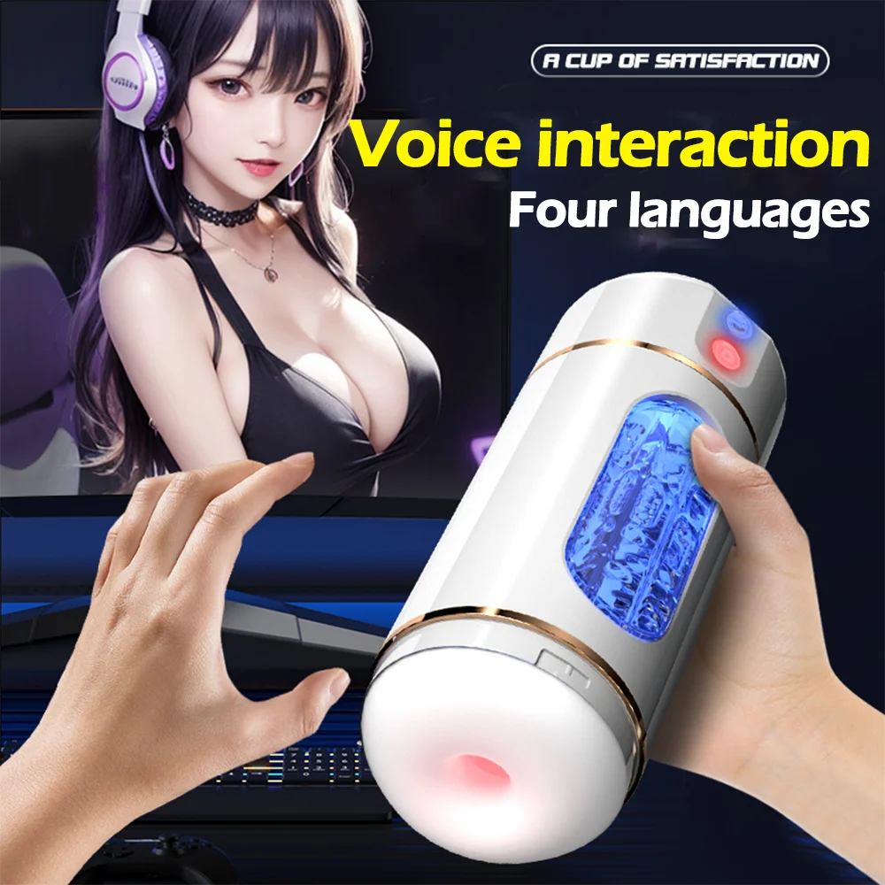 Men's Penis Trainer Male Masturbator Simulation Channel Sexy Moaning Stimulate Vibrator Adult Sexy Sex Toy For Men Pocket Pussy