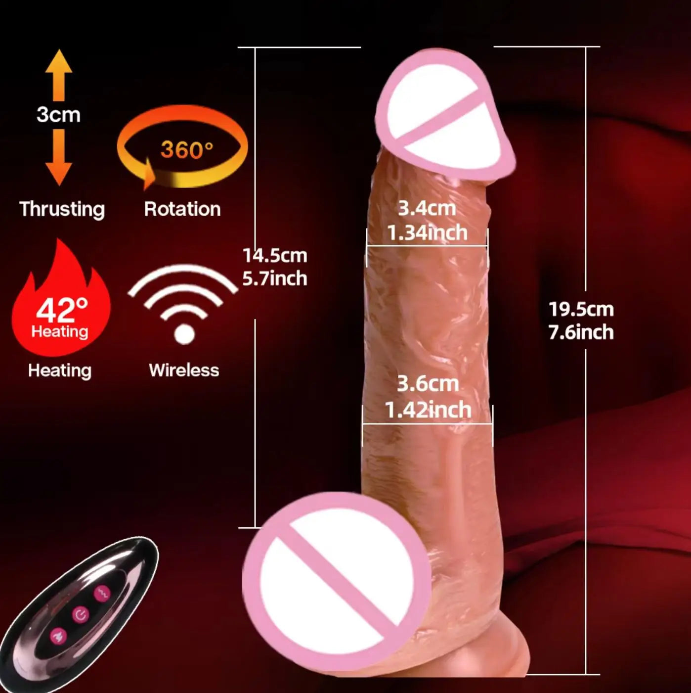 Automatic Thrusting  Wireless Vibrator Telescopic Dildos For Women Big Dildo Vibrador Heating Skin Feeling Realistic Penis 18+