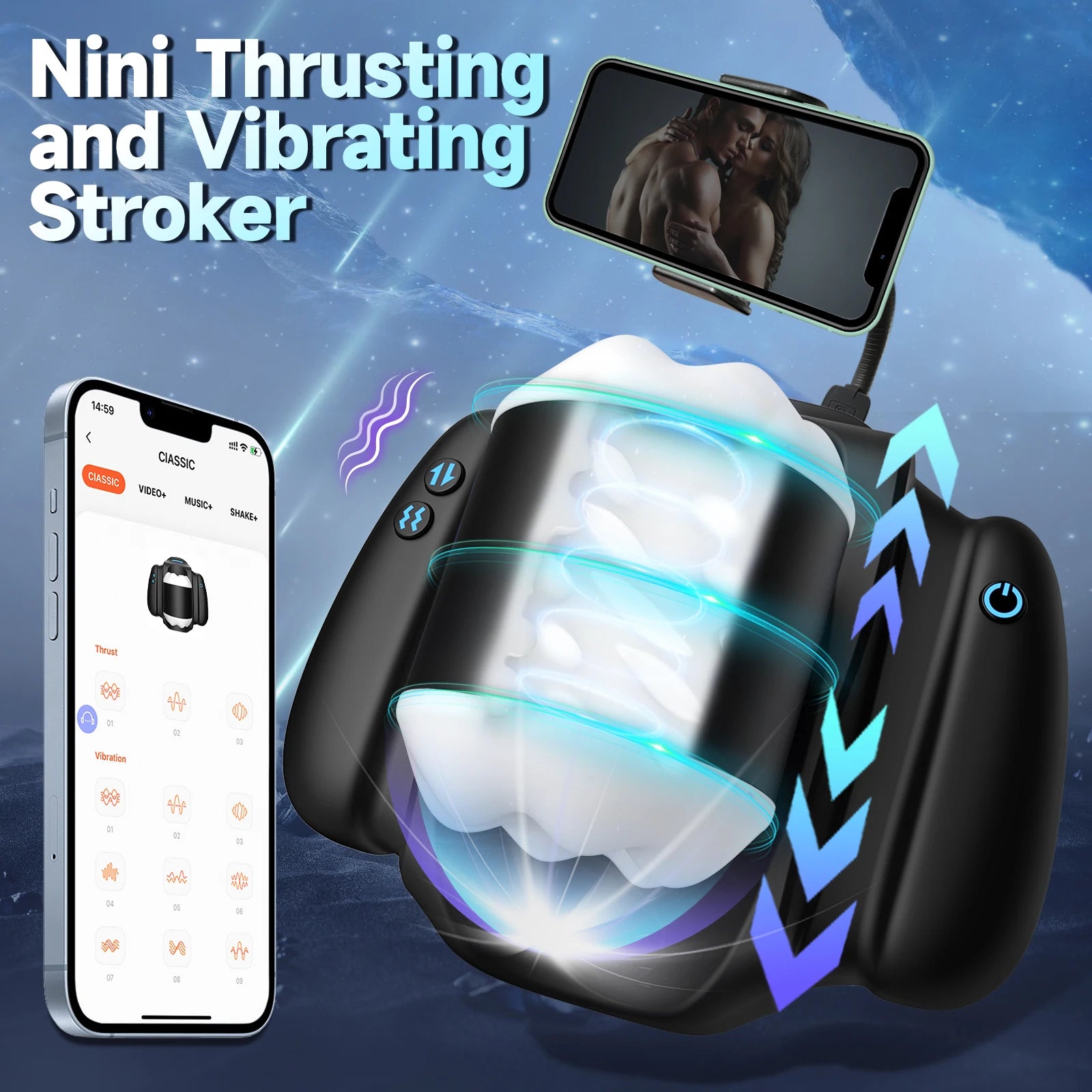 Automatic Telescopic Vibrating Handle Male Masturbator Adult Sex Toy For Men App Control Penetration Penis Trainer  Pocket Pussy