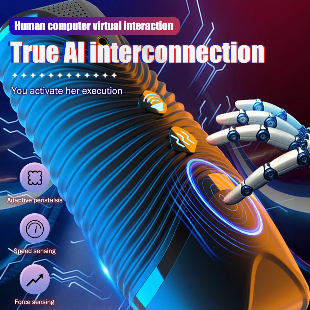 Automatic  Pocket Pussy Male Masturbator Simulated Labia Vagina Intelligent Voice Penis Trainer Bracket Adult Sex Toy For Men