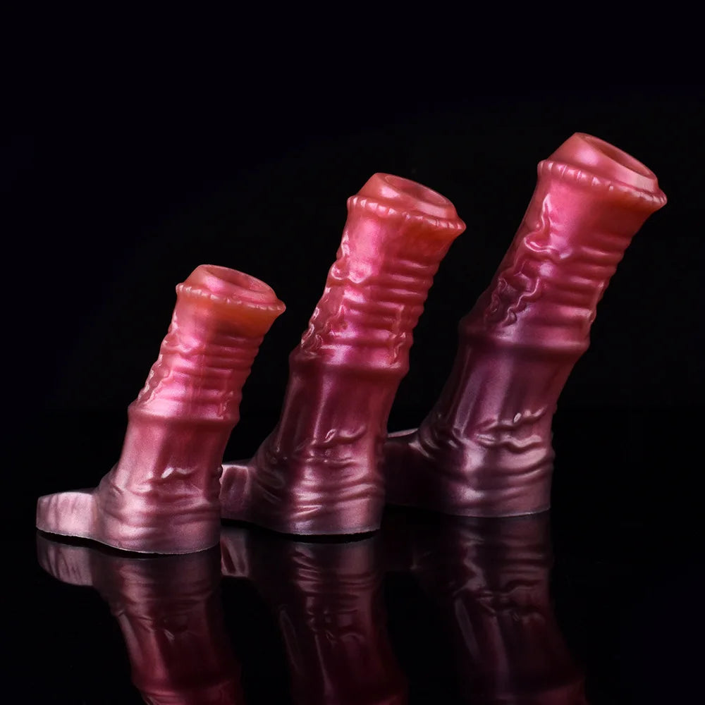 YOCY Silicone Penis Sleeve S,M,L Size Open-ended Animal Dildo Sheath Texture Massager Sex Toy For Men Women