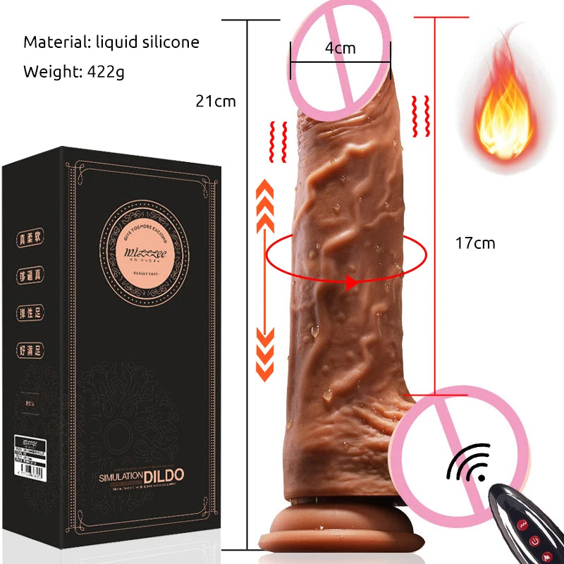 realistic big dildo vibrator penis telescopic swing heating silicone dildos female remote control vibrators for women UYO