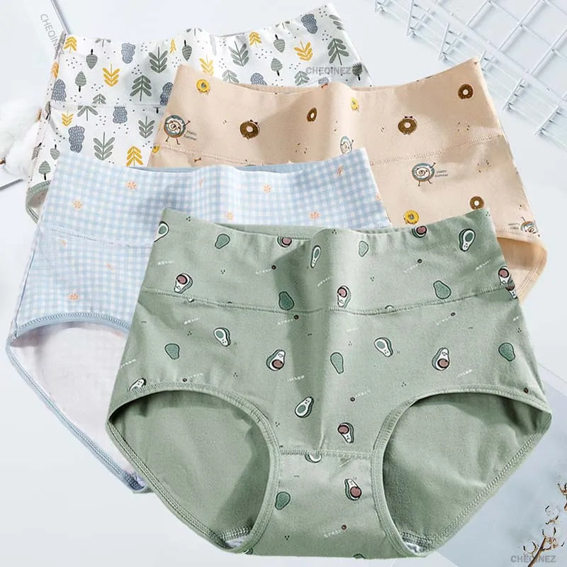 Women's Underwear Cotton High Waist Panties Female Abdominal Briefs Girls Graphene Antibacterial Underpant Ladies Sexy Lingeries