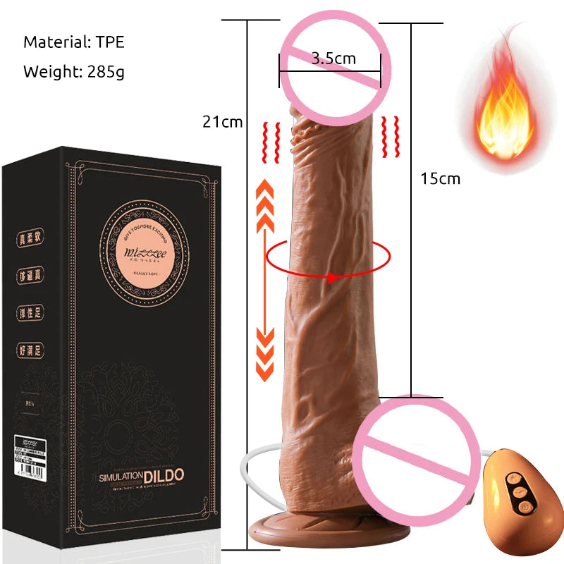 realistic big dildo vibrator penis telescopic swing heating silicone dildos female remote control vibrators for women UYO